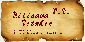 Milisava Vitakić vizit kartica